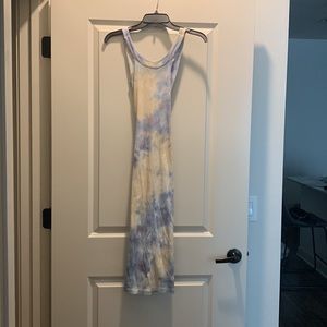 Young Fabulous & Broke Blue Tie Dye Cross Back Midi Dress